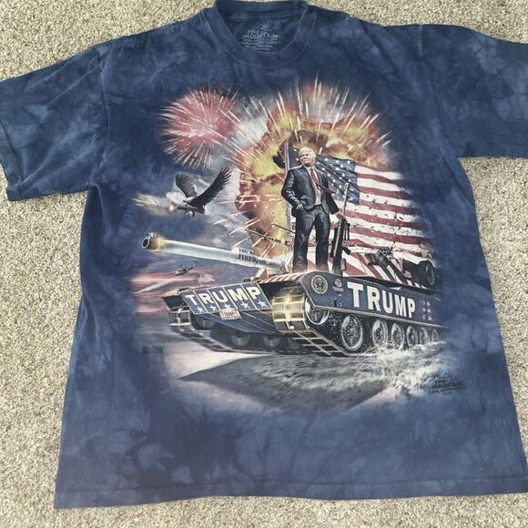 TRUMP T Shirt Large TIE DYE Tank PATRIOTIC PRESIDENT The Mountain - Picture 1 of 3